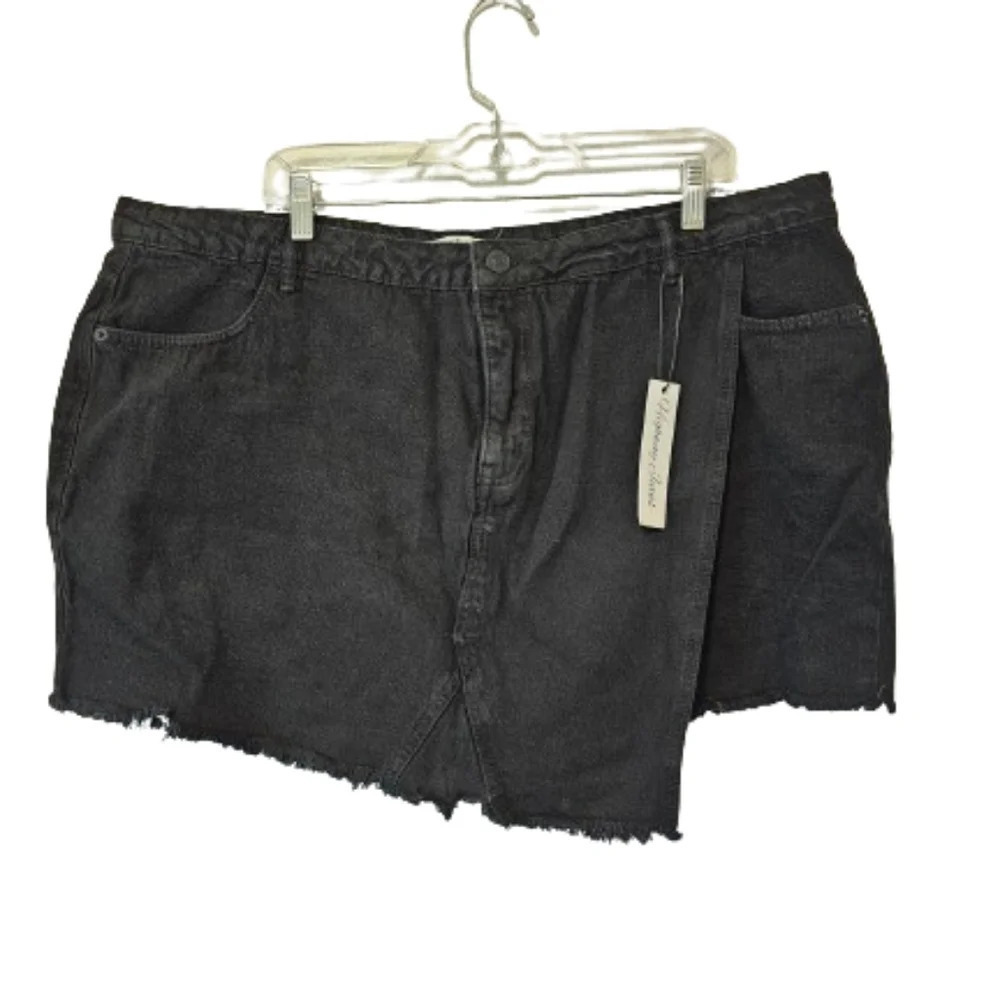 Highway Jeans Black Denim Plus Sized Skort Size 22 NWT